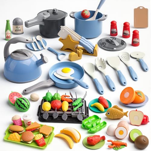 105Pcs Kids Kitchen Toy Accessories, Toddler P