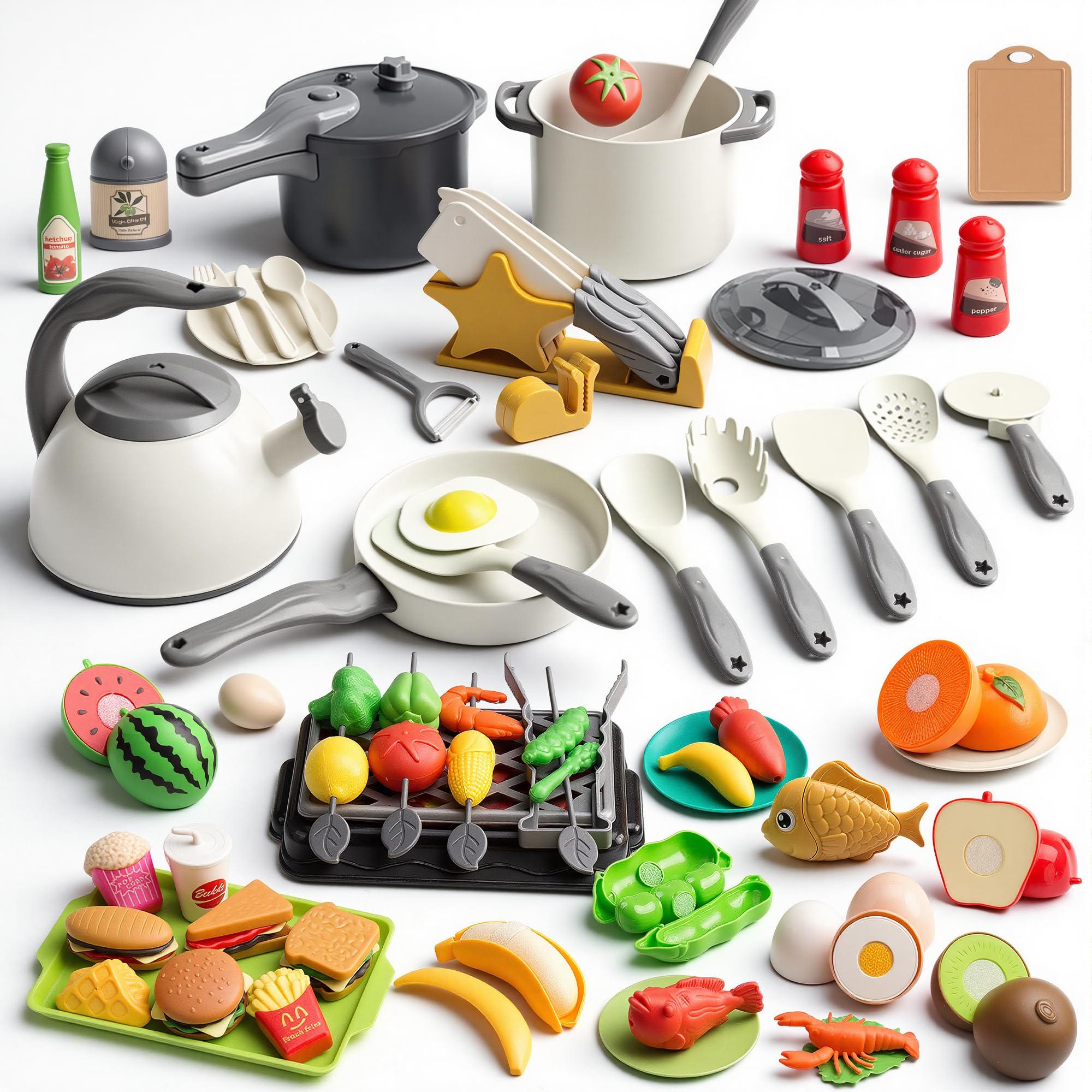 105Pcs Kids Kitchen Toy Accessories, Toddler P