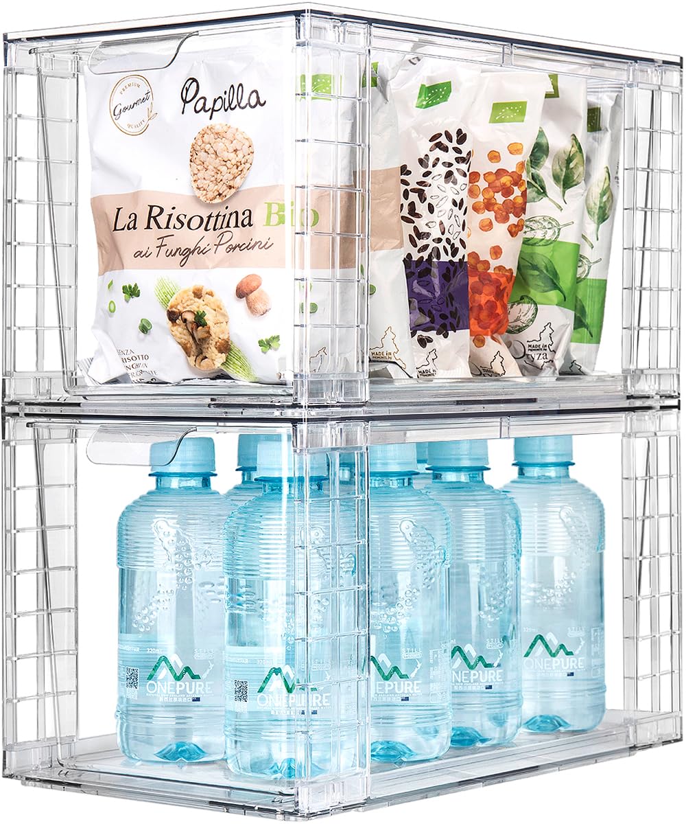 4Pack Large Stackable Kitchen Storage Drawers,