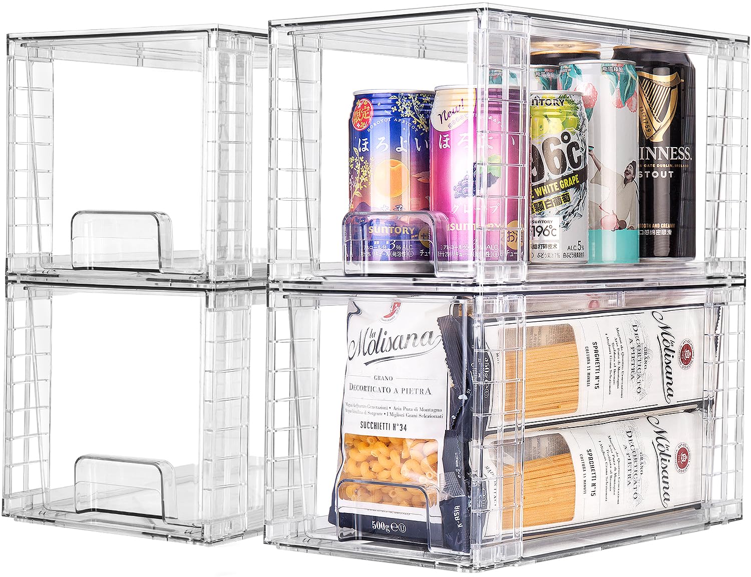 2Pack Large Stackable Kitchen Storage Drawers,