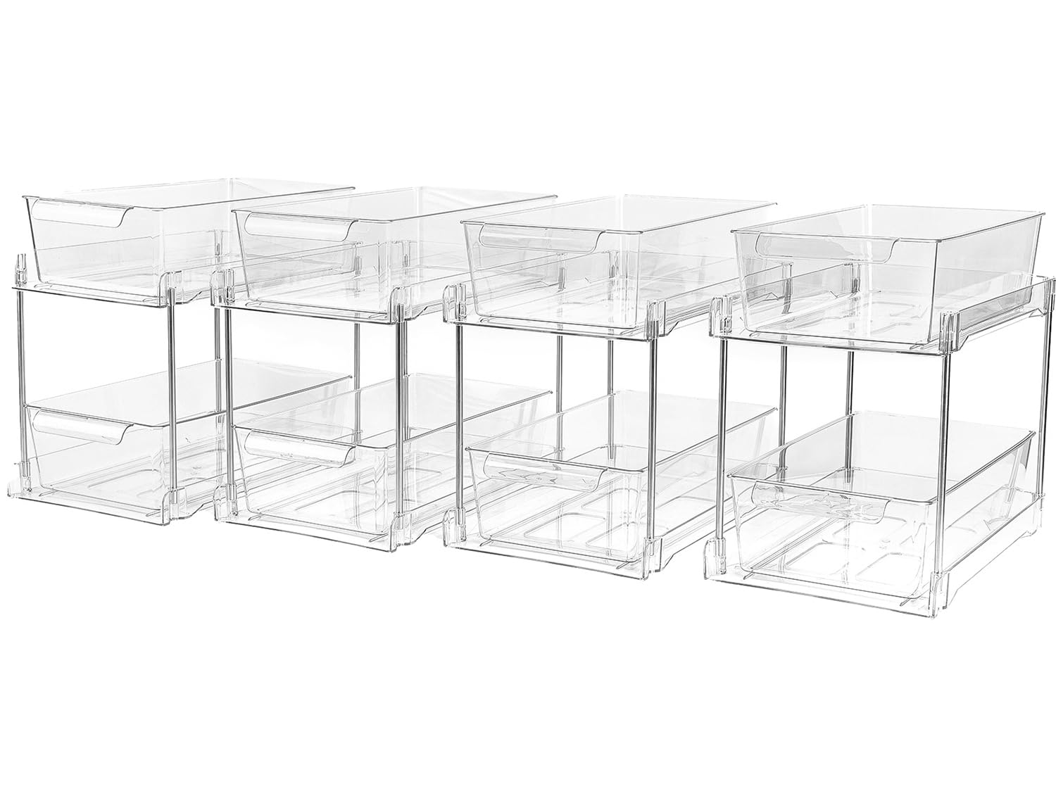 6Pack 2-Tier Bathroom Storage Organizer, Clear