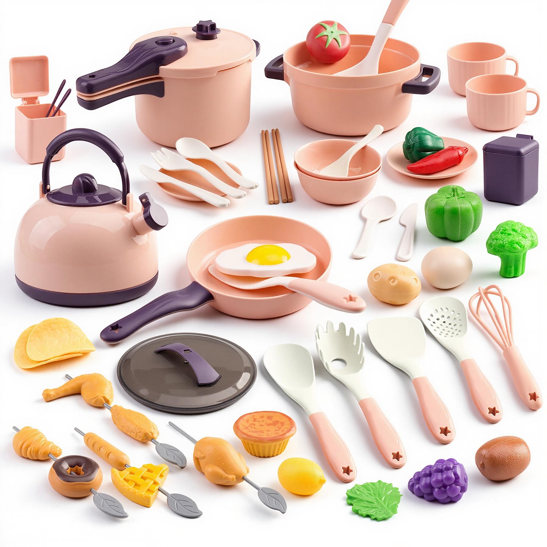60Pcs Kids Mini Play Kitchen Accessories, Pret