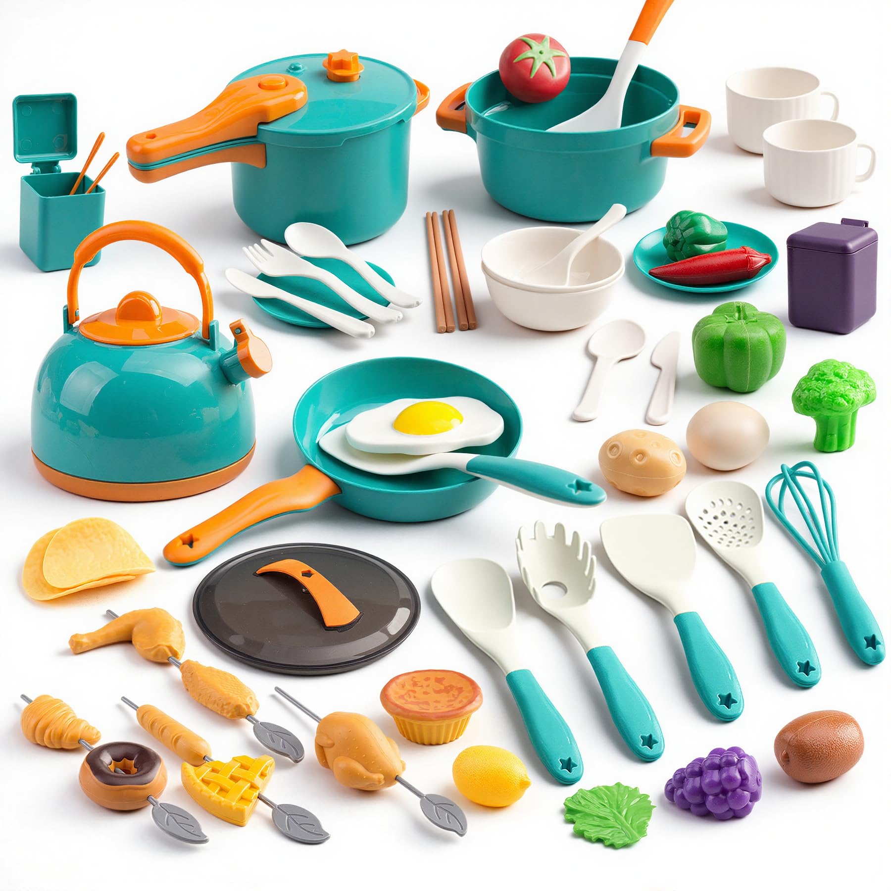 60Pcs Kids Mini Play Kitchen Accessories, Pret
