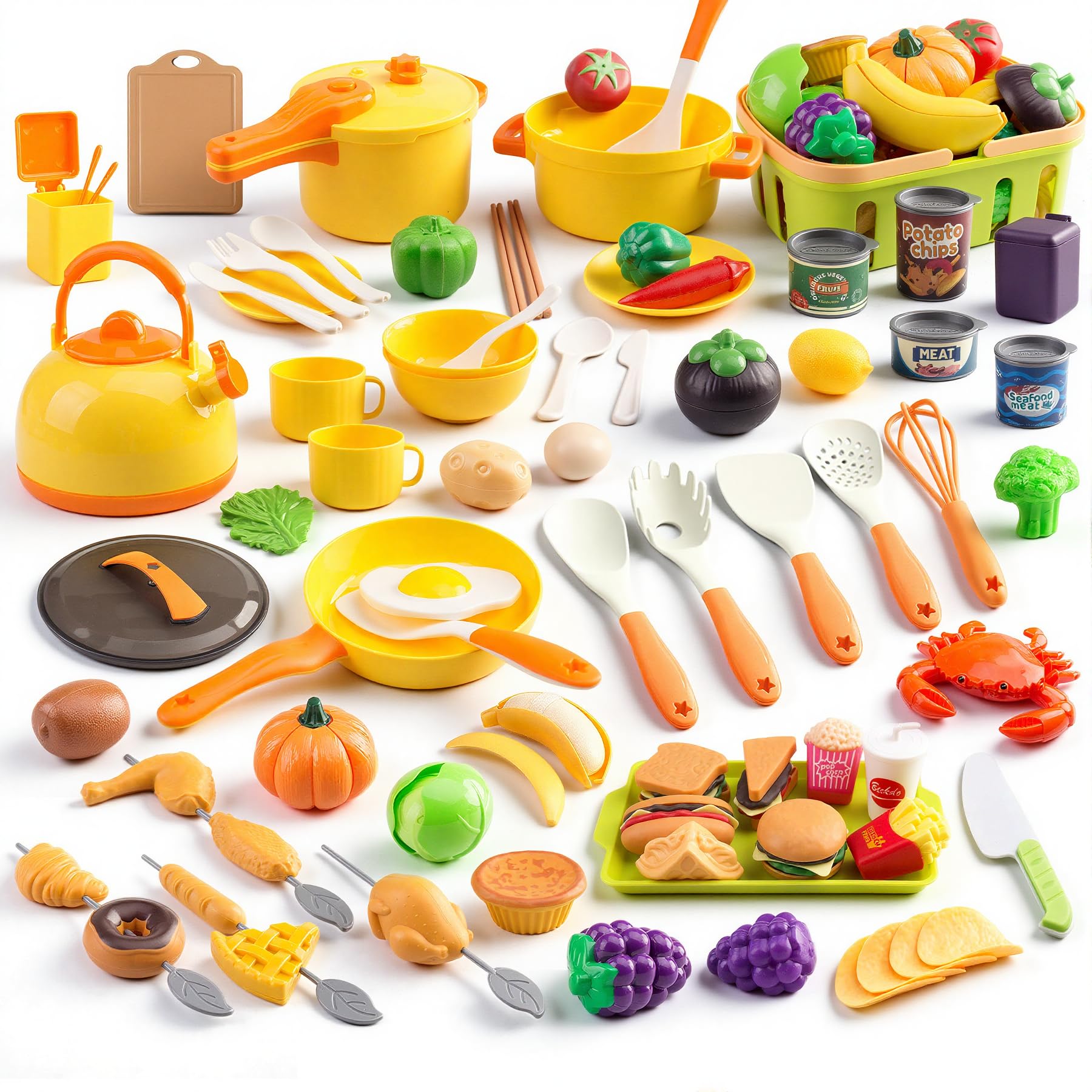 120Pcs Mini Play Kitchen Accessories, Kids Pre
