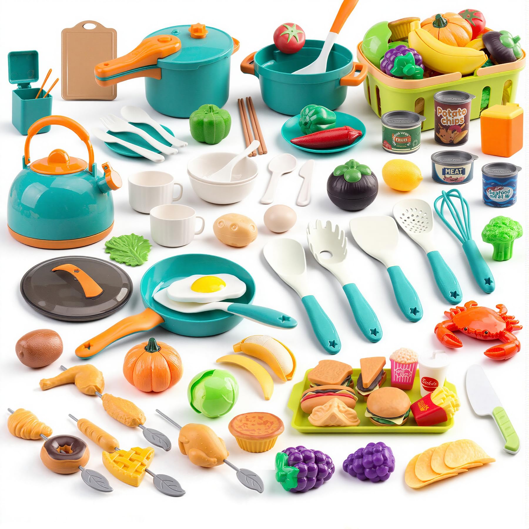 120Pcs Mini Play Kitchen Accessories, Kids Pre